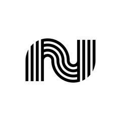 modern letter N monogram logo design
