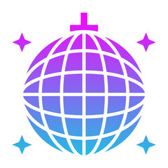 Disco Ball Glyph Gradient Icon