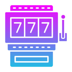 Slot Machine Glyph Gradient Icon