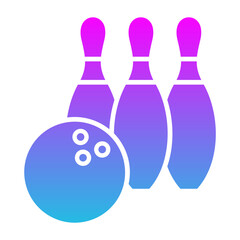 Bowling Glyph Gradient Icon