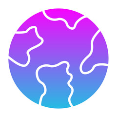 Planet Earth Glyph Gradient Icon