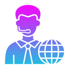 News Reporter Glyph Gradient Icon