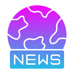 World News Glyph Gradient Icon