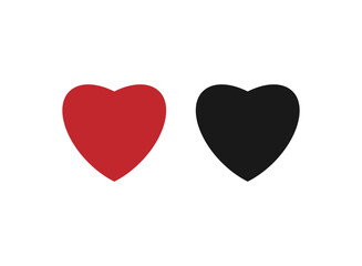 Heart symbol set. Simple heart shape vector illustration.