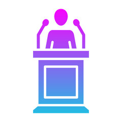 Speech Glyph Gradient Icon