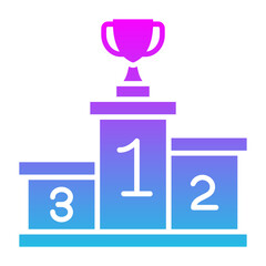 Podium Glyph Gradient Icon