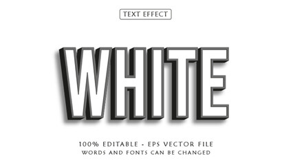 3D White Editable Text Effect Style