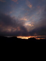 Sunset to Sleeping lady in Kosrae, Micronesia（Federated States of Micronesia）