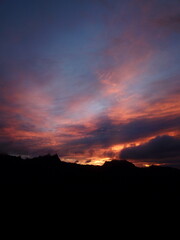 Sunset to Sleeping lady in Kosrae, Micronesia（Federated States of Micronesia）
