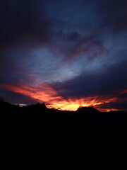 Sunset to Sleeping lady in Kosrae, Micronesia（Federated States of Micronesia）
