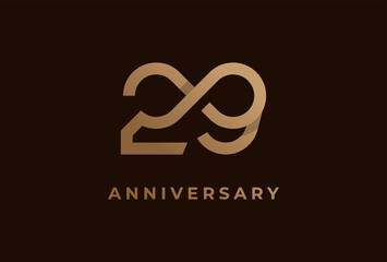 Abstract Number 29 Logo, Number 29 with infinity icon combination, can be used for birthday and business logo templates, flat design logo, vector illustration