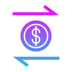 Money Transfer Glyph Gradient Icon