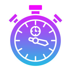 Stopwatch Glyph Gradient Icon