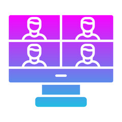 Online Meeting Glyph Gradient Icon