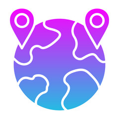 Globe Glyph Gradient Icon