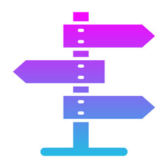 Signpost Glyph Gradient Icon