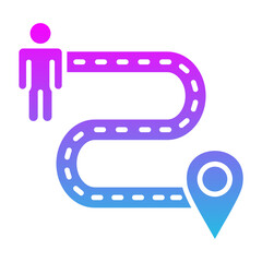 Location Distance Glyph Gradient Icon