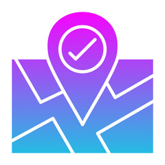 Correct Location Glyph Gradient Icon