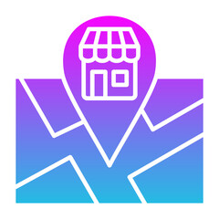 Store Location Glyph Gradient Icon