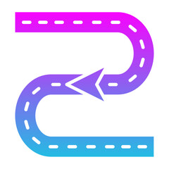 Gps Navigation Glyph Gradient Icon