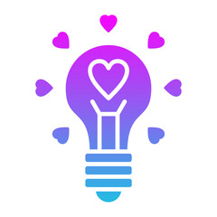 Bulb Glyph Gradient Icon