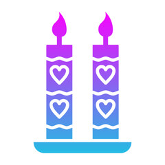 Candle Glyph Gradient Icon