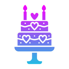 Cake Glyph Gradient Icon
