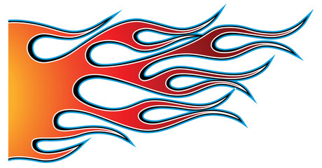 Vector flame tribal fire hot rod graphic car decal motorcycle gas tank and helmet sticker © Artoholics