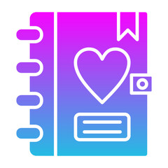 Diary Glyph Gradient Icon