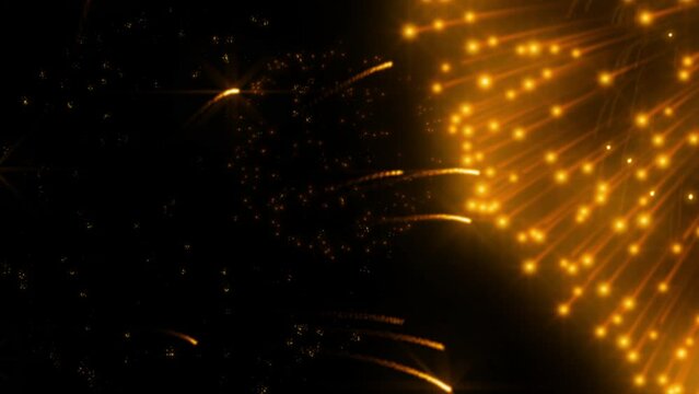 Gold fire works particle effect animation