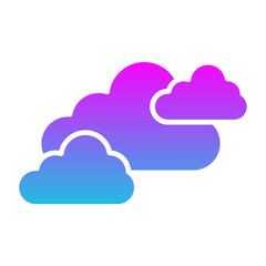Clouds Glyph Gradient Icon