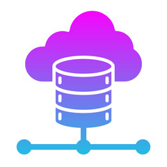 Cloud Data Glyph Gradient Icon