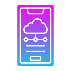Mobile Cloud Glyph Gradient Icon