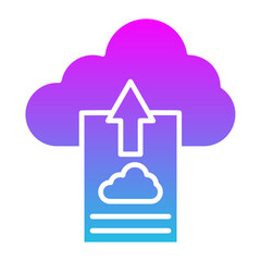 Cloud Upload Glyph Gradient Icon