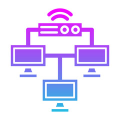 Local Network Glyph Gradient Icon