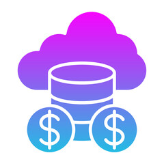Cloud Money Glyph Gradient Icon