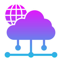 Cloud Network Glyph Gradient Icon
