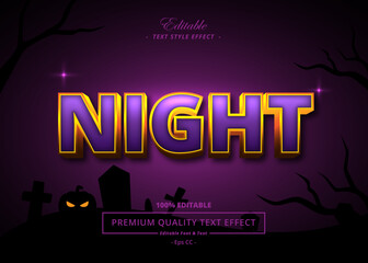 NIGHT EDITABLE VECTOR TEXT EFFECT