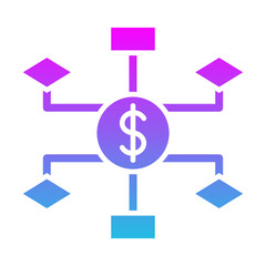 Diagram Glyph Gradient Icon