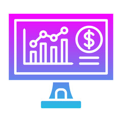 Stock Market Glyph Gradient Icon