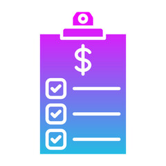 Clipboard Glyph Gradient Icon