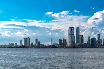 skyscrapers in manhattan downtown in new york