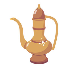An arabic teapot flat icon design 
