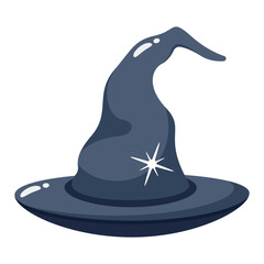 Fototapeta premium An icon of witch hat flat vector 