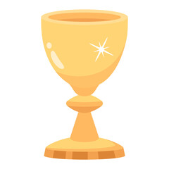 A gold chalice cup flat icon download - obrazy, fototapety, plakaty