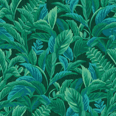 Fototapeta na wymiar Tropical foliage seamless pattern