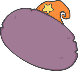 cute sweet Halloween fantasy witch hat doodle pastel