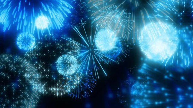 Blue firework particle effect animation