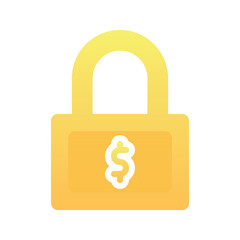 dollar lock logo gradient design template icon element
