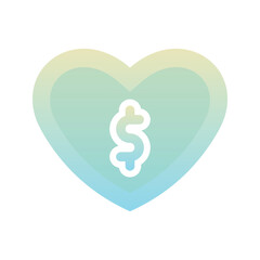 dollar love logo gradient design template icon element